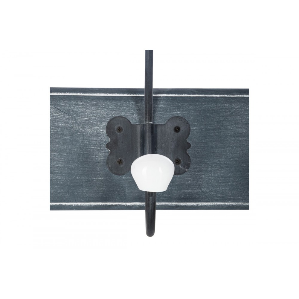 Κρεμάστρα "HOLDEN" από mdf σε χρώμα αντικέ μαύρο 19.5x9x60.5