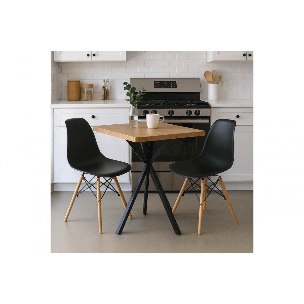 Φοιτητικό πακέτο τραπεζαρίας "MINGLE" σε χρώμα oak/μαύρο 3τμχ