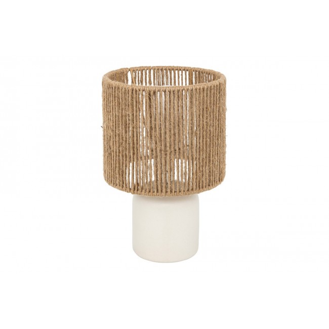 Επιτραπέζιο φωτιστικό "LEYDA" κεραμικό/σχοινί σε χρώμα λευκό/φυσικό Φ16x24
