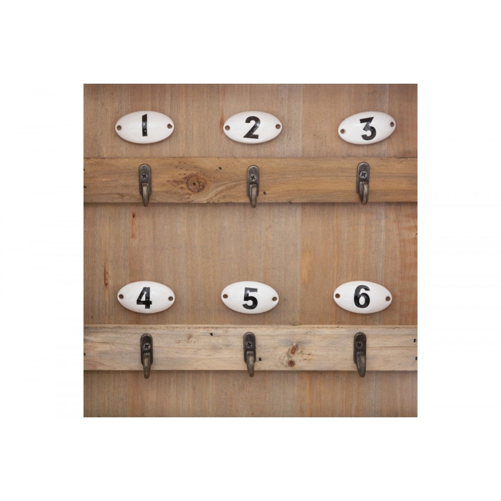 Κλειδοθήκη τοίχου "KELEDY" από ξύλο σε χρώμα φυσικό 26.4x8x38