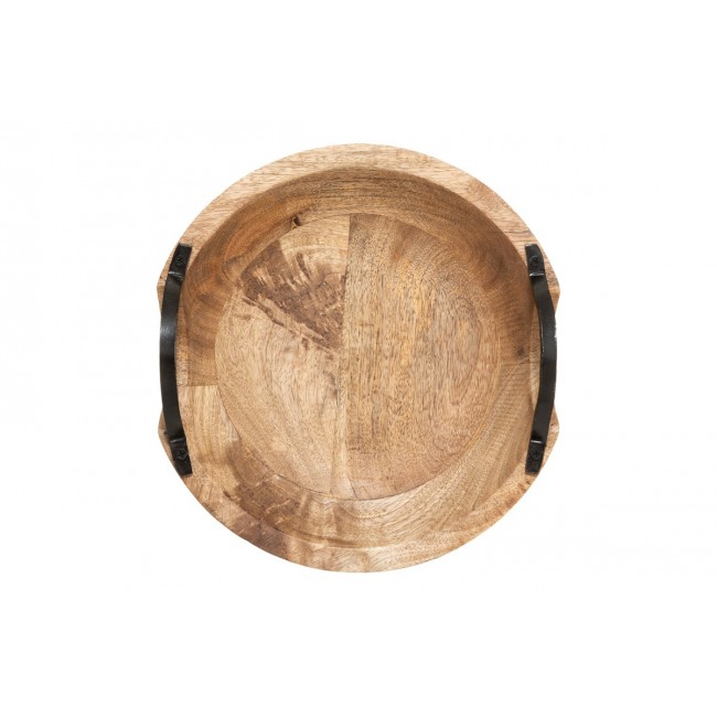 Διακοσμητικός δίσκος "EVRIA" από ξύλο σε χρώμα φυσικό 30x30x8