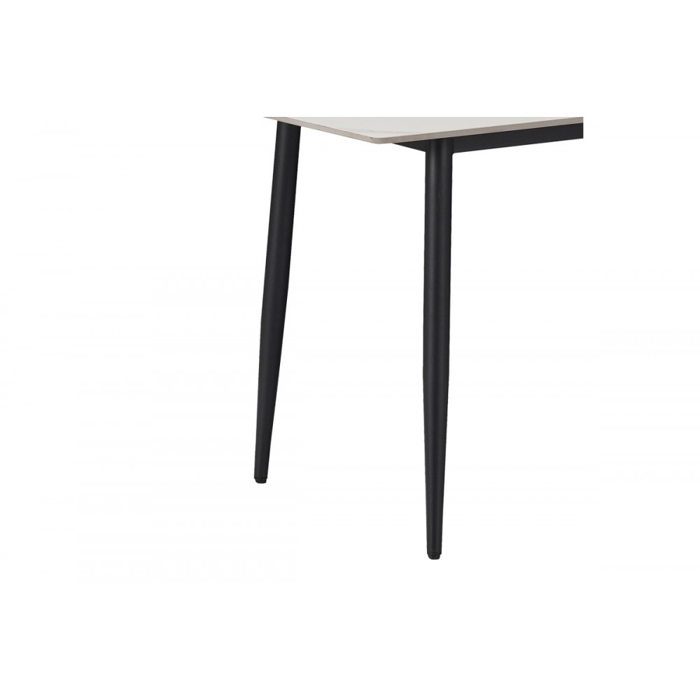 Τραπεζαρία 5τμχ "AURORA I-GUSTAS" από sintered stone/pp σε χρώμα λευκό μαρμάου/μαύρο 120x60x75