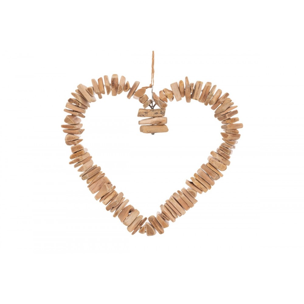 Διακοσμητικό τοίχου καρδιά "HEREA" σε χρώμα φυσικό 36x4.5x37