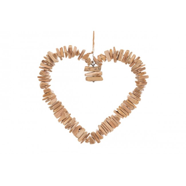 Διακοσμητικό τοίχου καρδιά "HEREA" σε χρώμα φυσικό 36x4.5x37