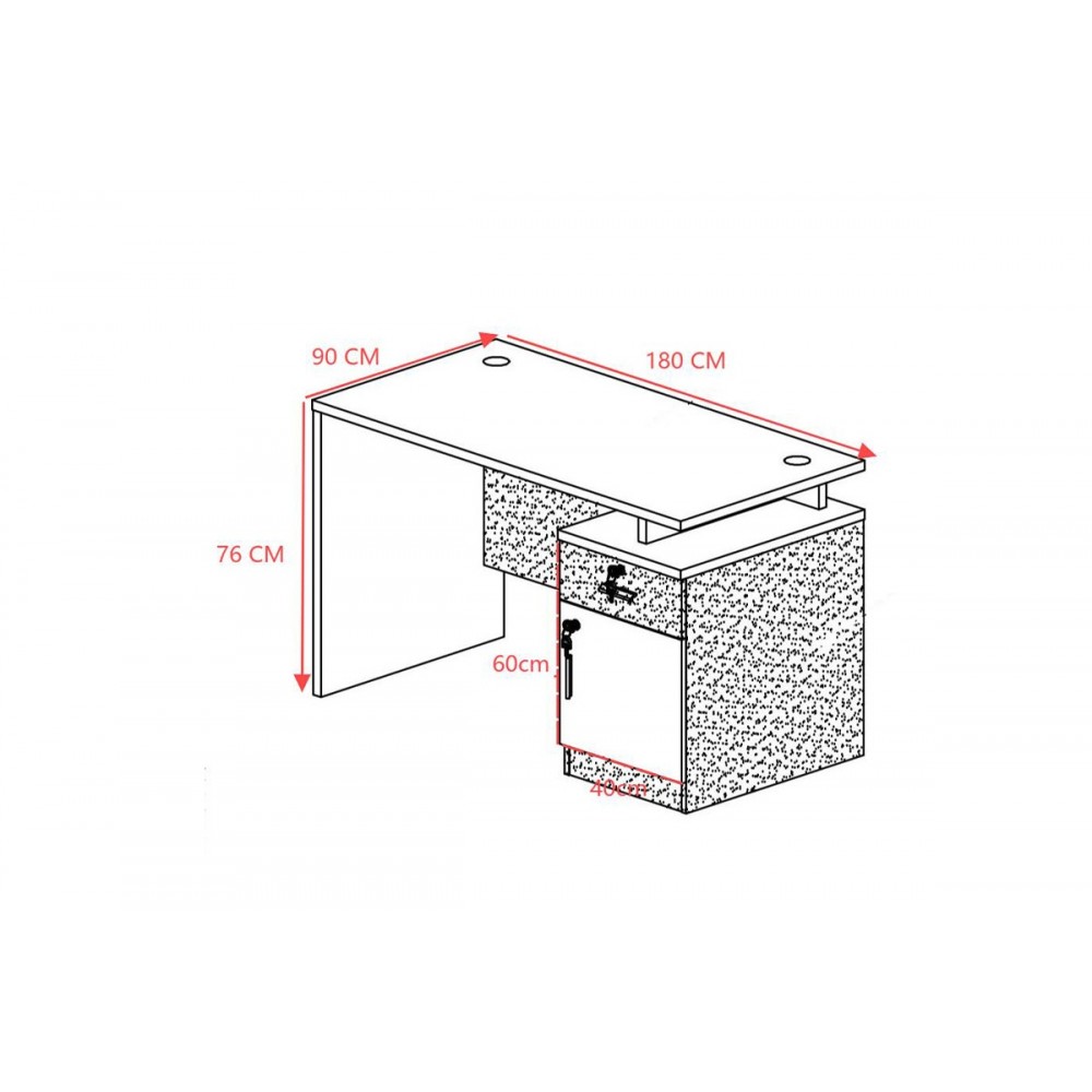 Γραφείο επαγγελματικό "OSCAR" σε χρώμα καρυδί/ανθρακί 180x90x76