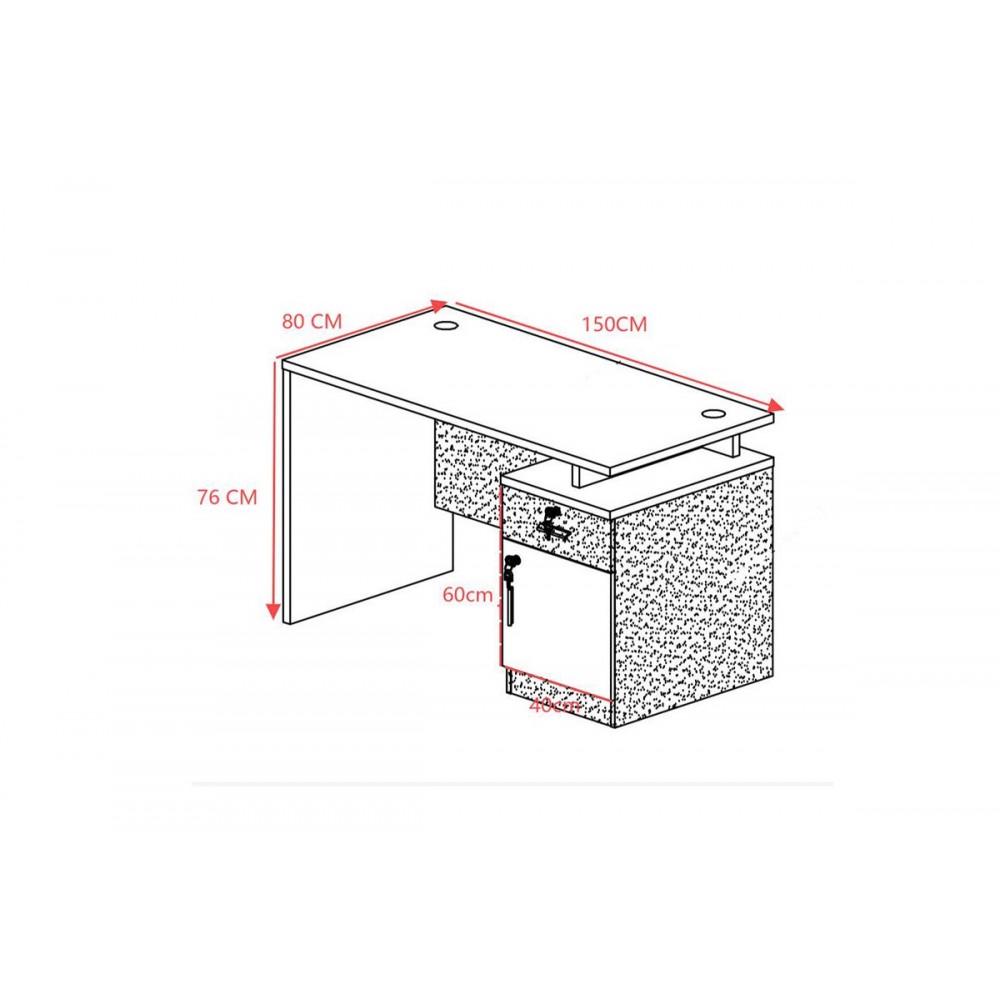 Γραφείο επαγγελματικό "OSCAR" σε χρώμα καρυδί/ανθρακί 150x80x76