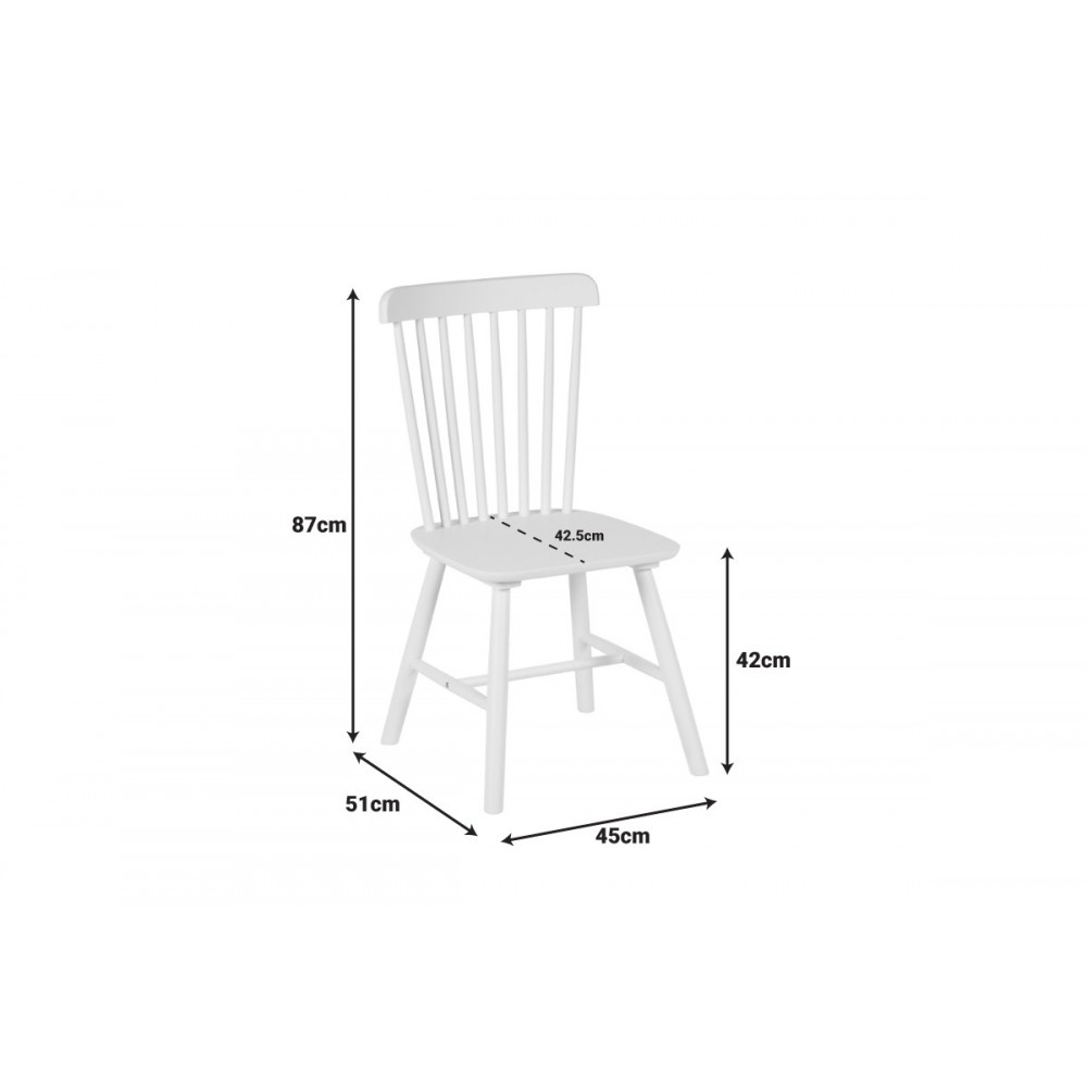 Καρέκλα "MELIA" από rubberwood σε χρώμα λευκό 45x51x87