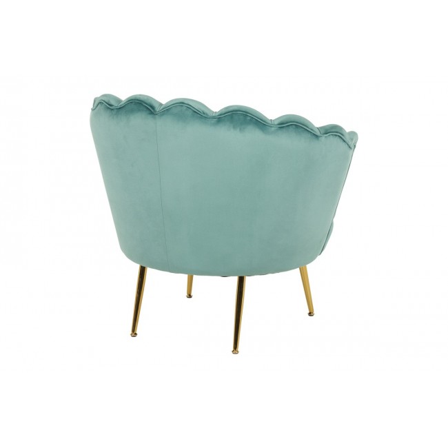 Πολυθρόνα "DAIMON" από βελούδο/μέταλλο σε χρώμα φυστικί/χρυσό 79x74x78