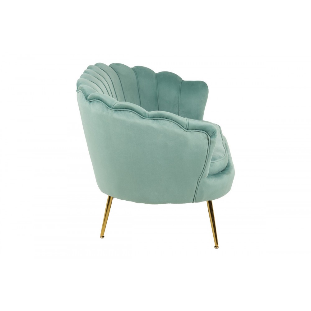 Πολυθρόνα "DAIMON" από βελούδο/μέταλλο σε χρώμα φυστικί/χρυσό 79x74x78