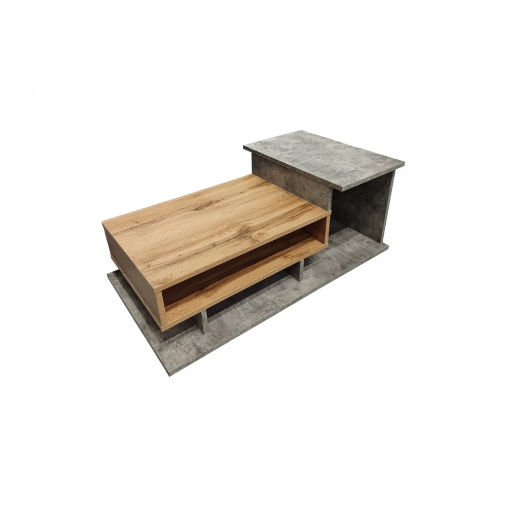 Τραπέζι σαλονιού "NUVELE" σε χρώμα γκρι αντικέ/σονόμα 90x50x35