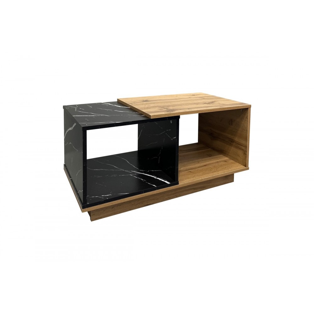 Τραπέζι σαλονιού "FETIX" σε χρώμα μαύρο μαρμάρου/σονόμα 90x45x45