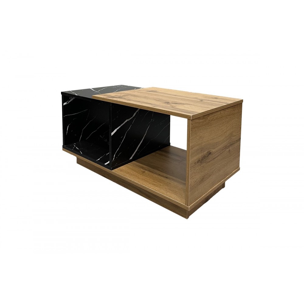Τραπέζι σαλονιού "FETIX" σε χρώμα μαύρο μαρμάρου/σονόμα 90x45x45