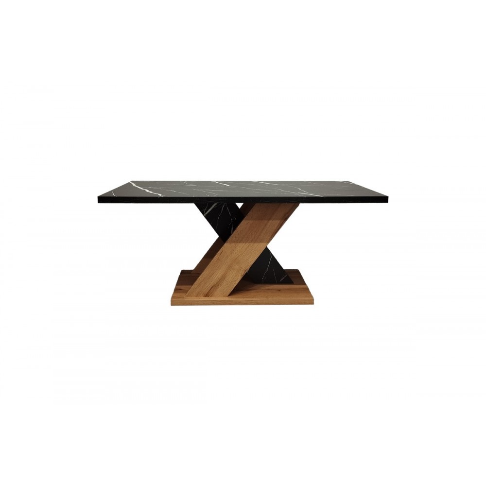 Τραπέζι σαλονιού ''SOLANGE'' σε χρώμα μαύρο μαρμάρου/σονόμα 110x55x47.5