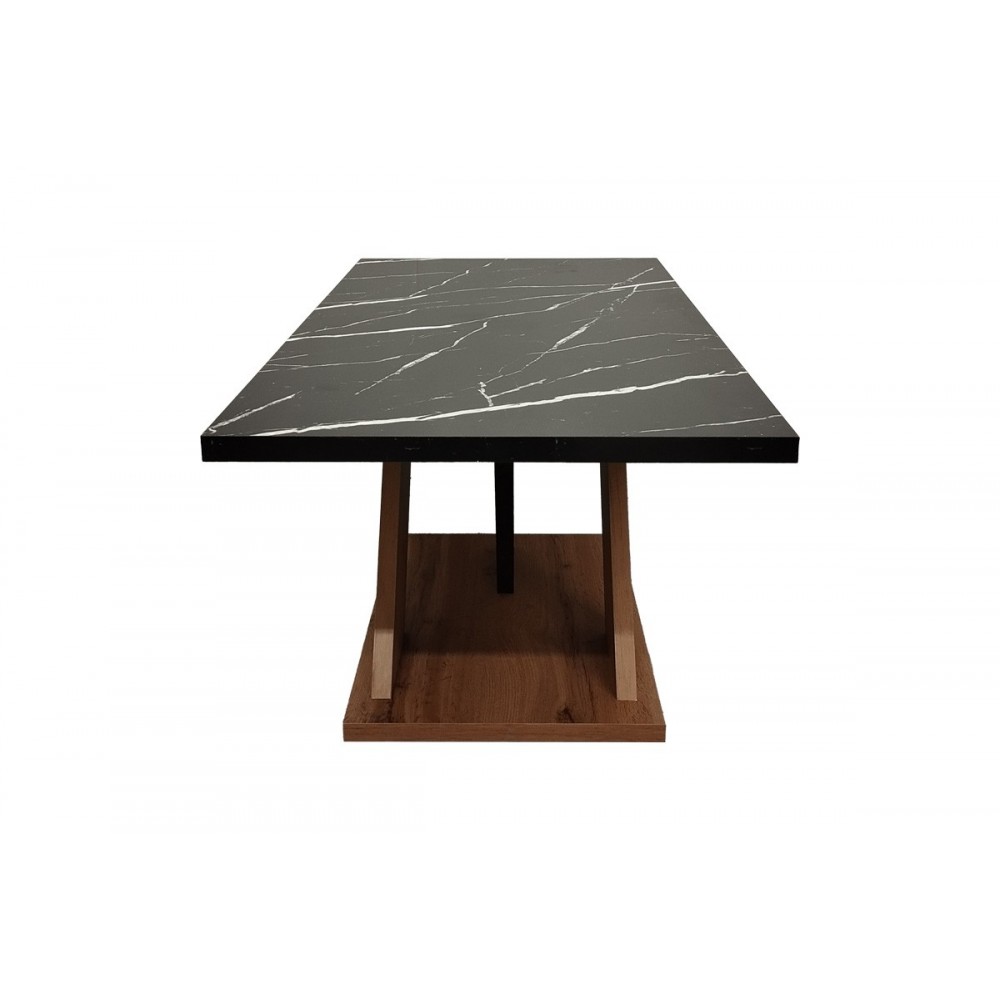 Τραπέζι σαλονιού ''SOLANGE'' σε χρώμα μαύρο μαρμάρου/σονόμα 110x55x47.5