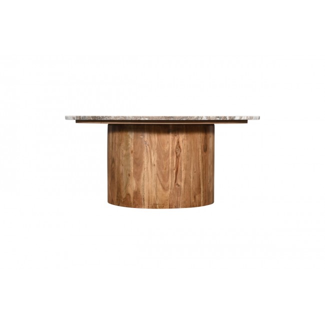 Τραπέζι σαλονιού "SERGY" από ξύλο/μάρμαρο σε χρώμα φυσικό Φ90x40