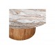 Τραπέζι σαλονιού "SERGY" από ξύλο/μάρμαρο σε χρώμα φυσικό Φ90x40