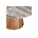Τραπέζι σαλονιού "EZERDIAN" από ξύλο/μάρμαρο σε χρώμα φυσικό Φ90x45