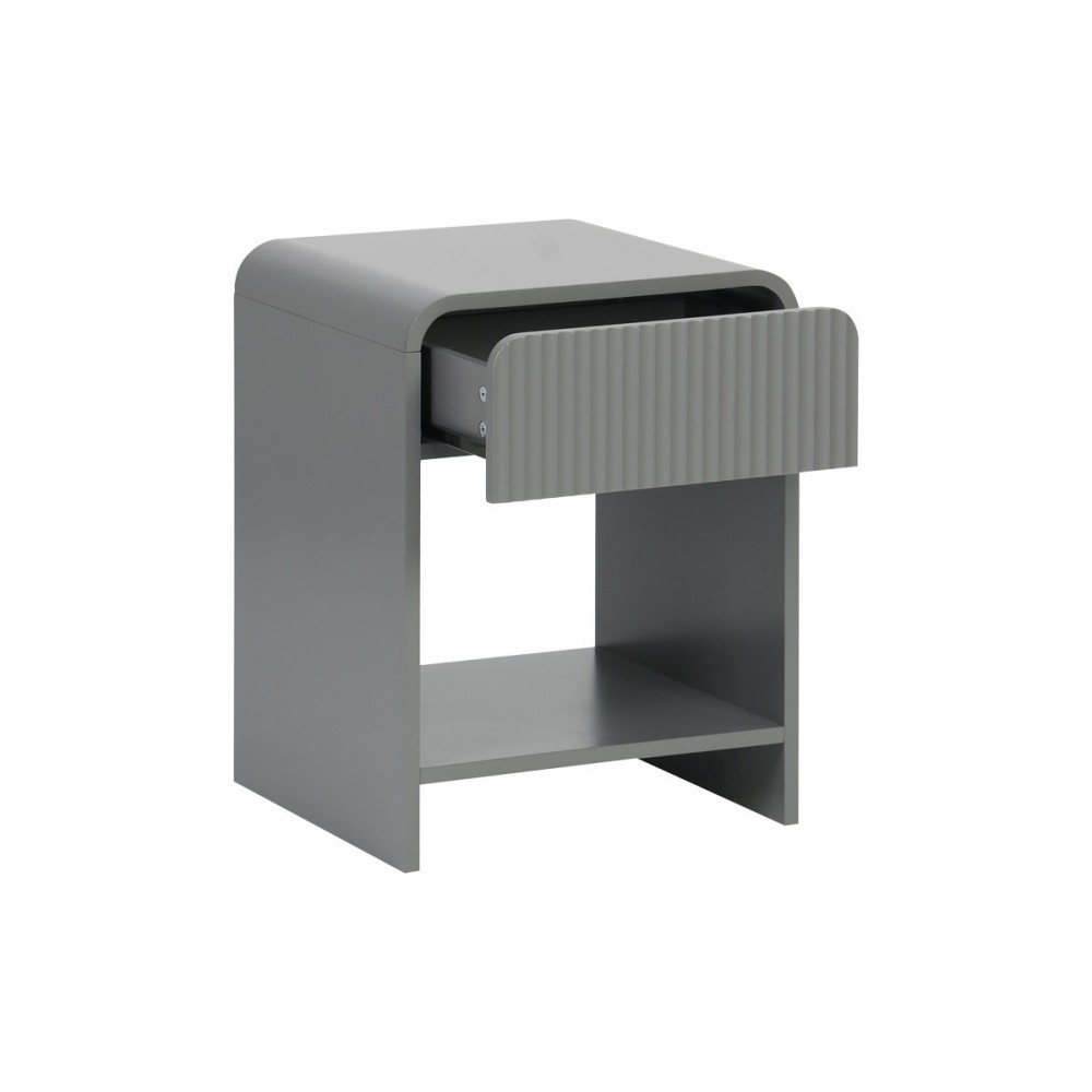 Κομοδίνο "LEMPERTO" από mdf σε χρώμα γκρι 40x40x53