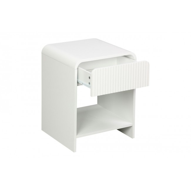 Κομοδίνο "ZEPLEN" από mdf σε χρώμα λευκό 40x40x53