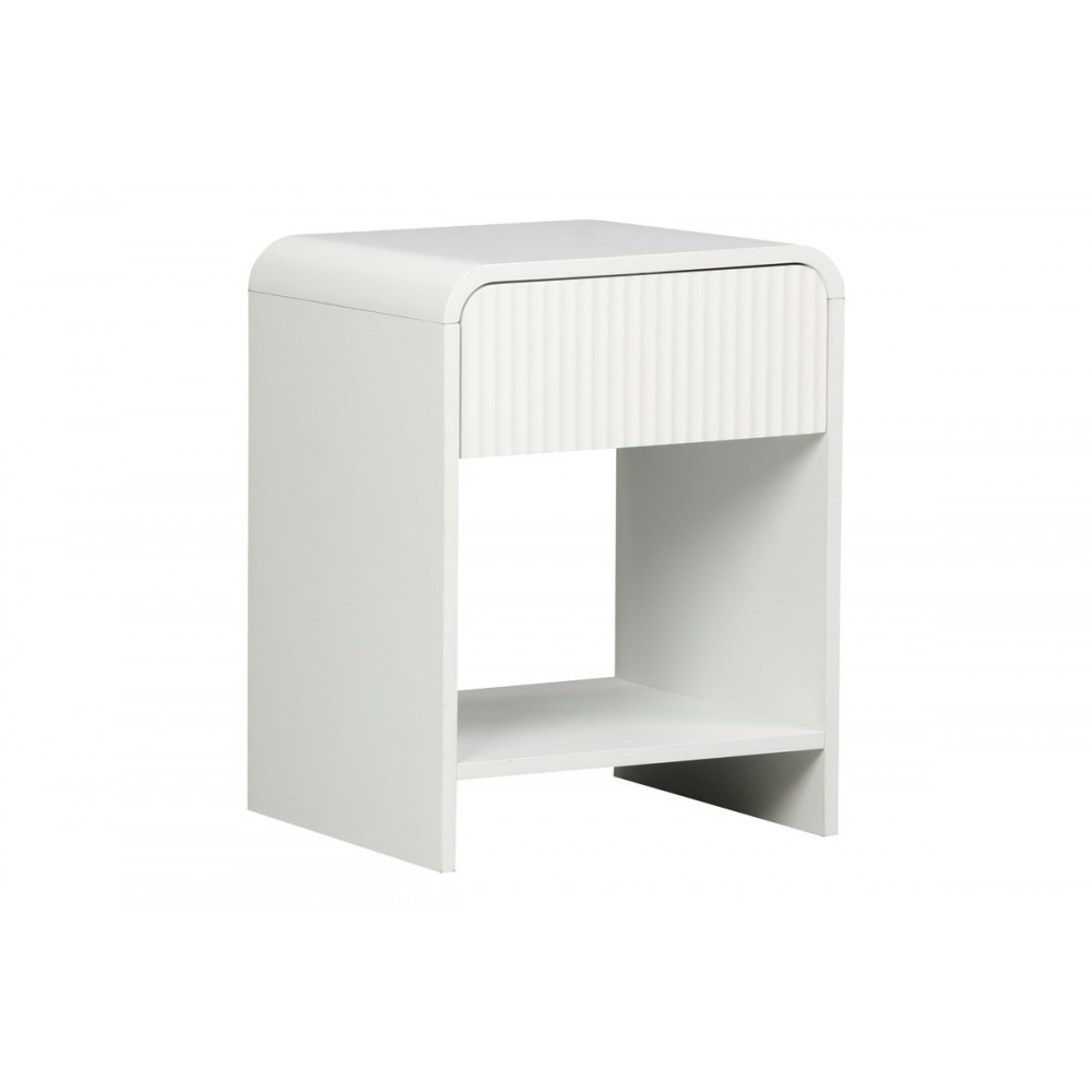 Κομοδίνο "ZEPLEN" από mdf σε χρώμα λευκό 40x40x53