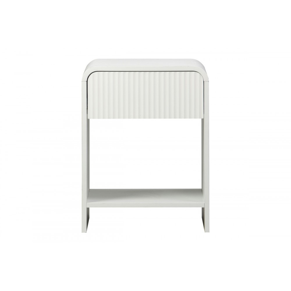 Κομοδίνο "ZEPLEN" από mdf σε χρώμα λευκό 40x40x53