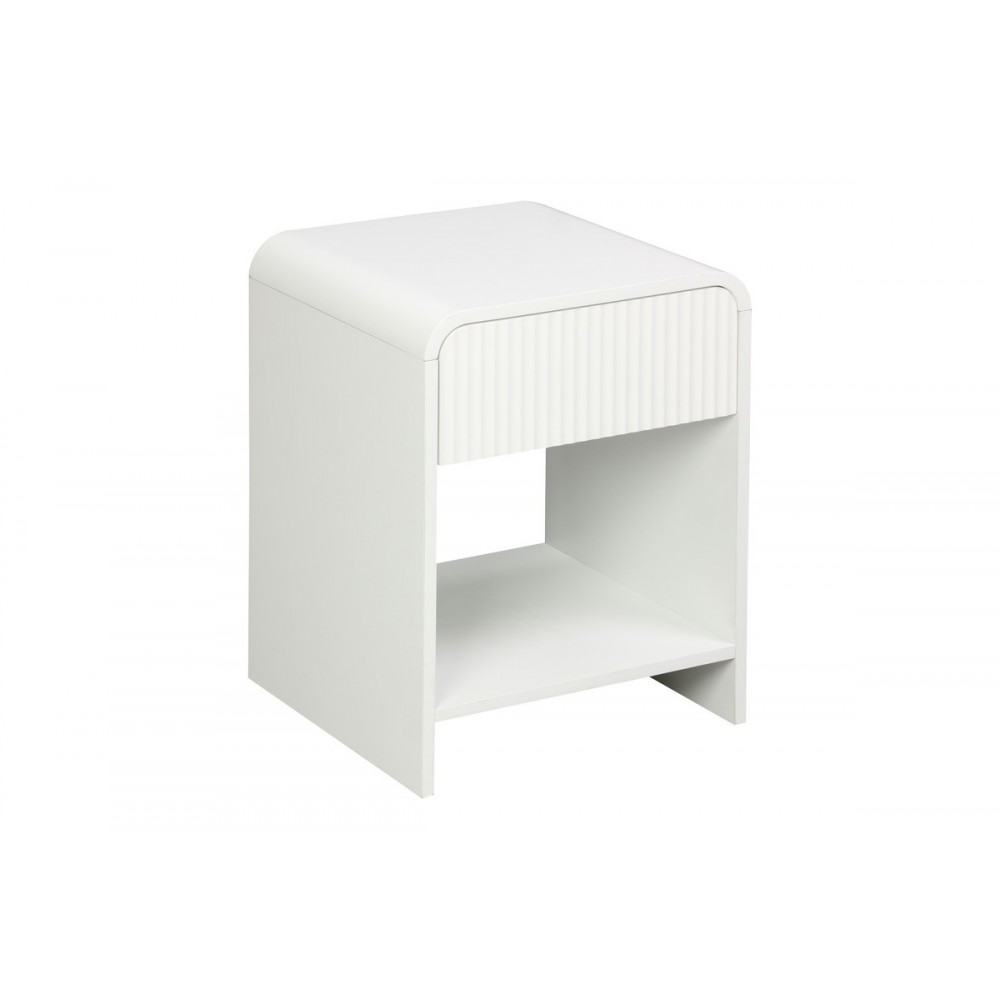 Κομοδίνο "ZEPLEN" από mdf σε χρώμα λευκό 40x40x53