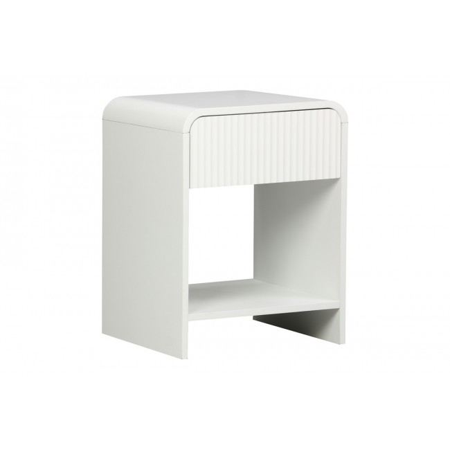 Κομοδίνο "ZEPLEN" από mdf σε χρώμα λευκό 40x40x53