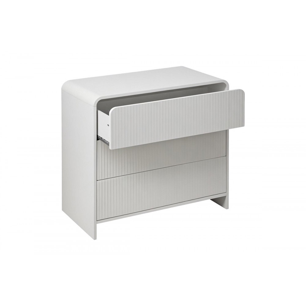 Συρταριέρα "ZEPLEN" από mdf σε χρώμα λευκό 80x40x75