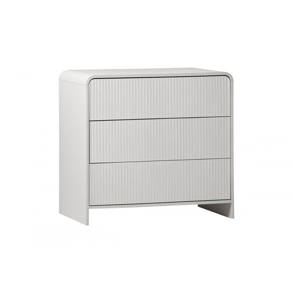 Συρταριέρα "ZEPLEN" από mdf σε χρώμα λευκό 80x40x75