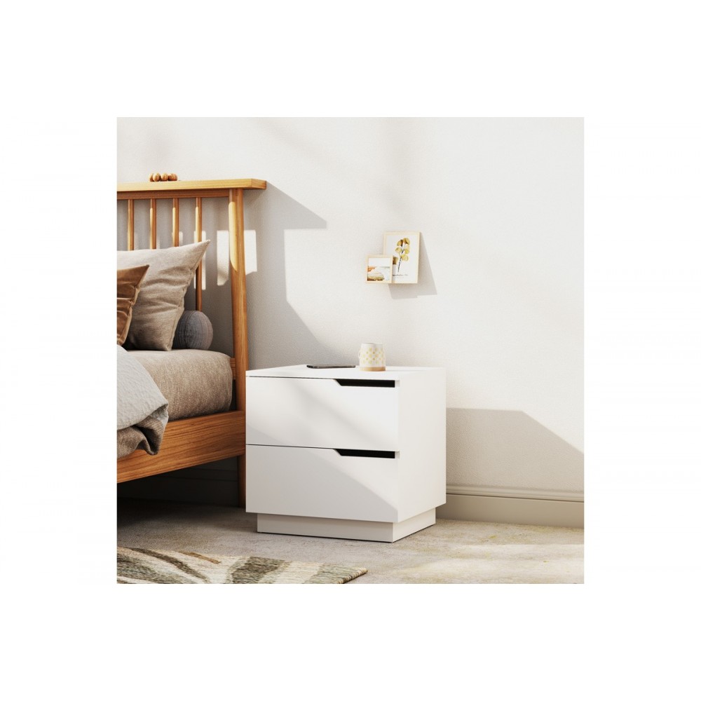 Κομοδίνο "VERENA I" σε χρώμα λευκό 48x40x48