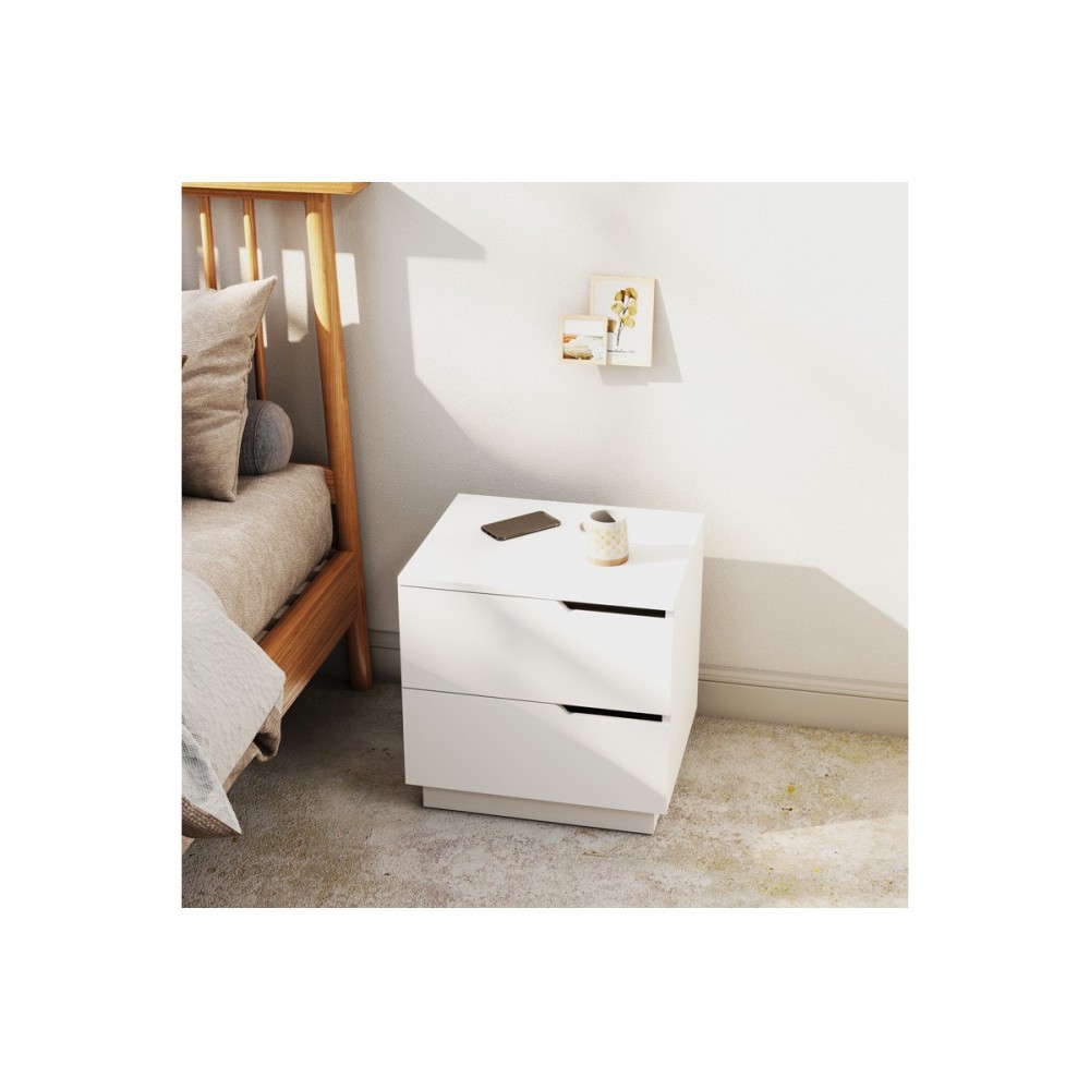 Κομοδίνο "VERENA I" σε χρώμα λευκό 48x40x48