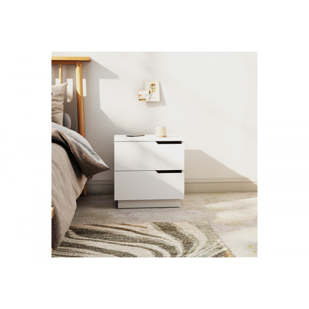 Κομοδίνο "VERENA I" σε χρώμα λευκό 48x40x48