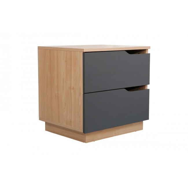 Κομοδίνο "VERENA I" σε χρώμα φυσικό/ανθρακί 48x40x48