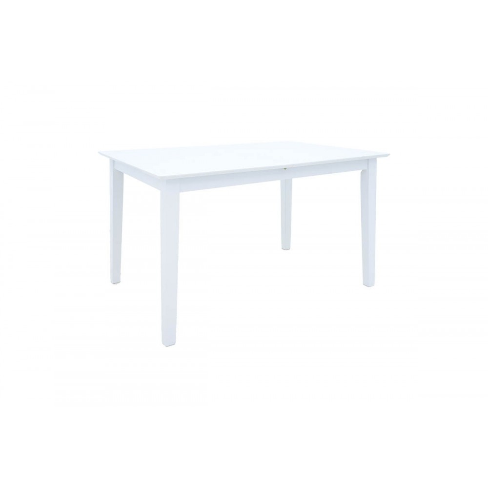 Tραπεζαρία επεκτεινόμενη "MABOR-YORK" 5τμχ από ξύλο σε χρώμα λευκό 120-150x80x73.8