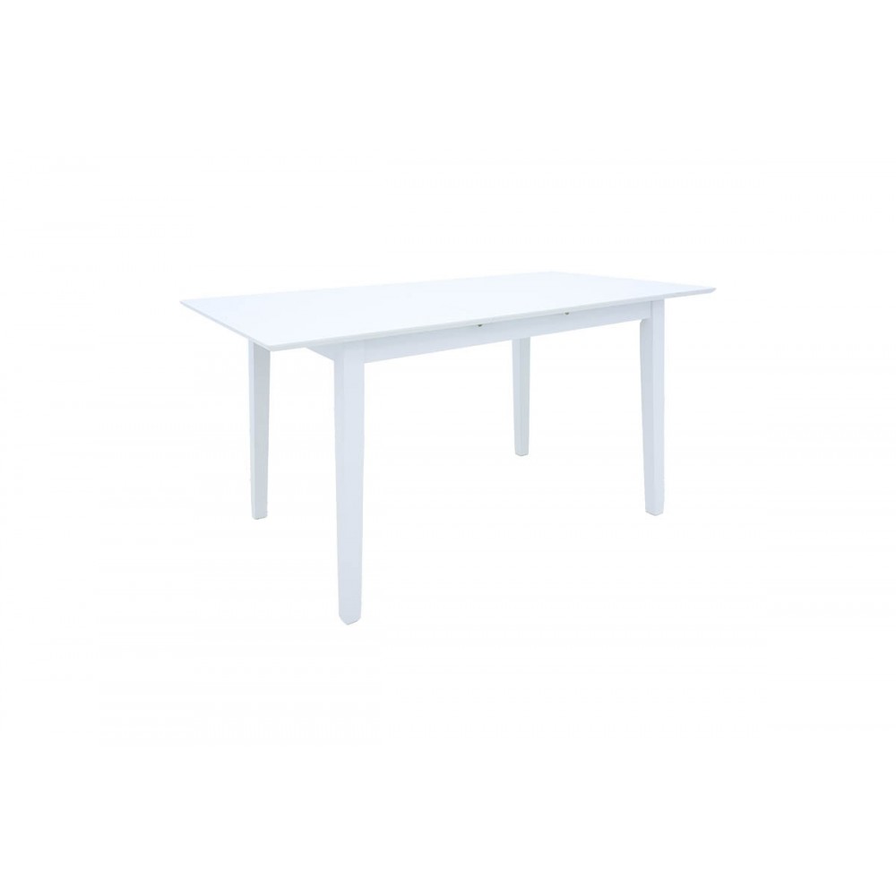 Tραπεζαρία επεκτεινόμενη "MABOR-YORK" 5τμχ από ξύλο σε χρώμα λευκό 120-150x80x73.8