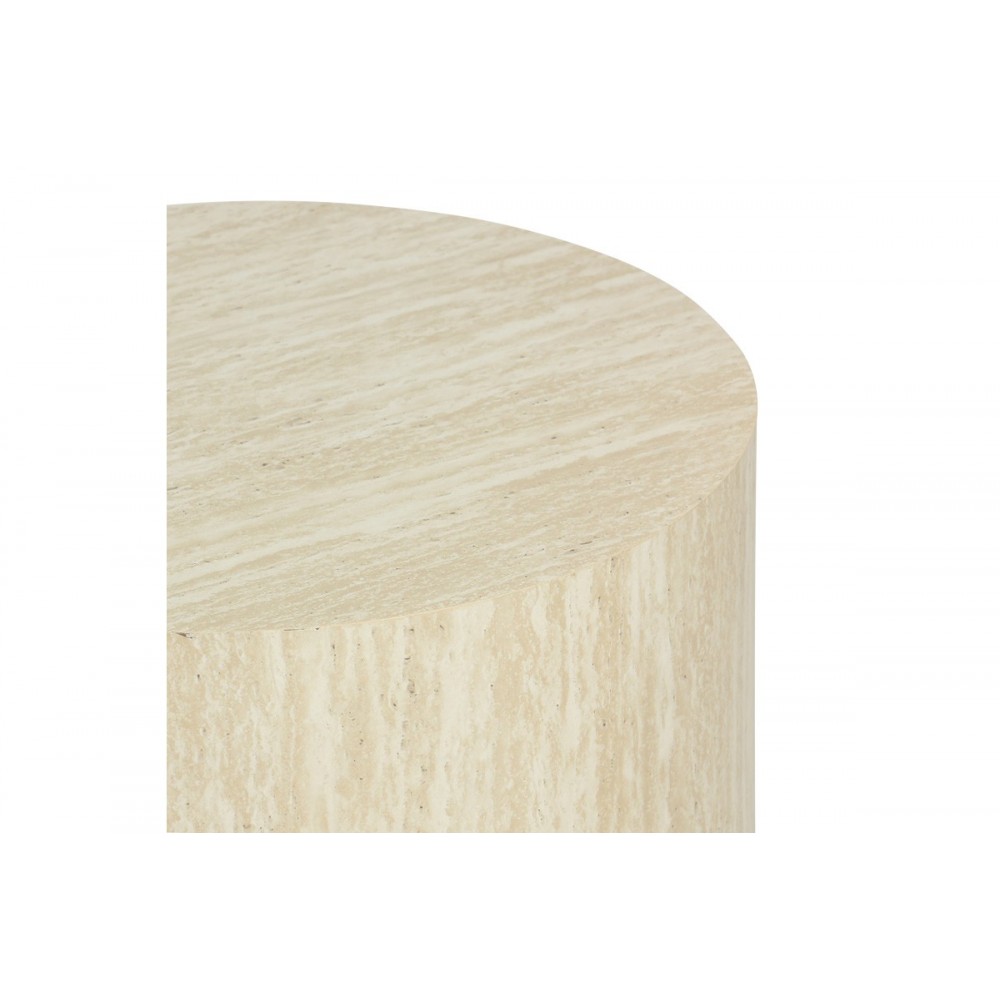 Βοηθητικά τραπεζάκια 2τμχ "ZONAR" από mdf σε όψη τραβερτίνας Φ48x38