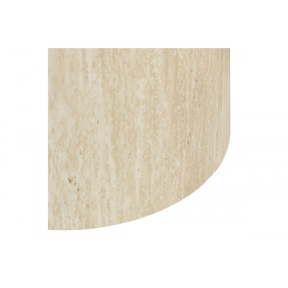 Βοηθητικά τραπεζάκια 2τμχ "ZONAR" από mdf σε όψη τραβερτίνας Φ48x38