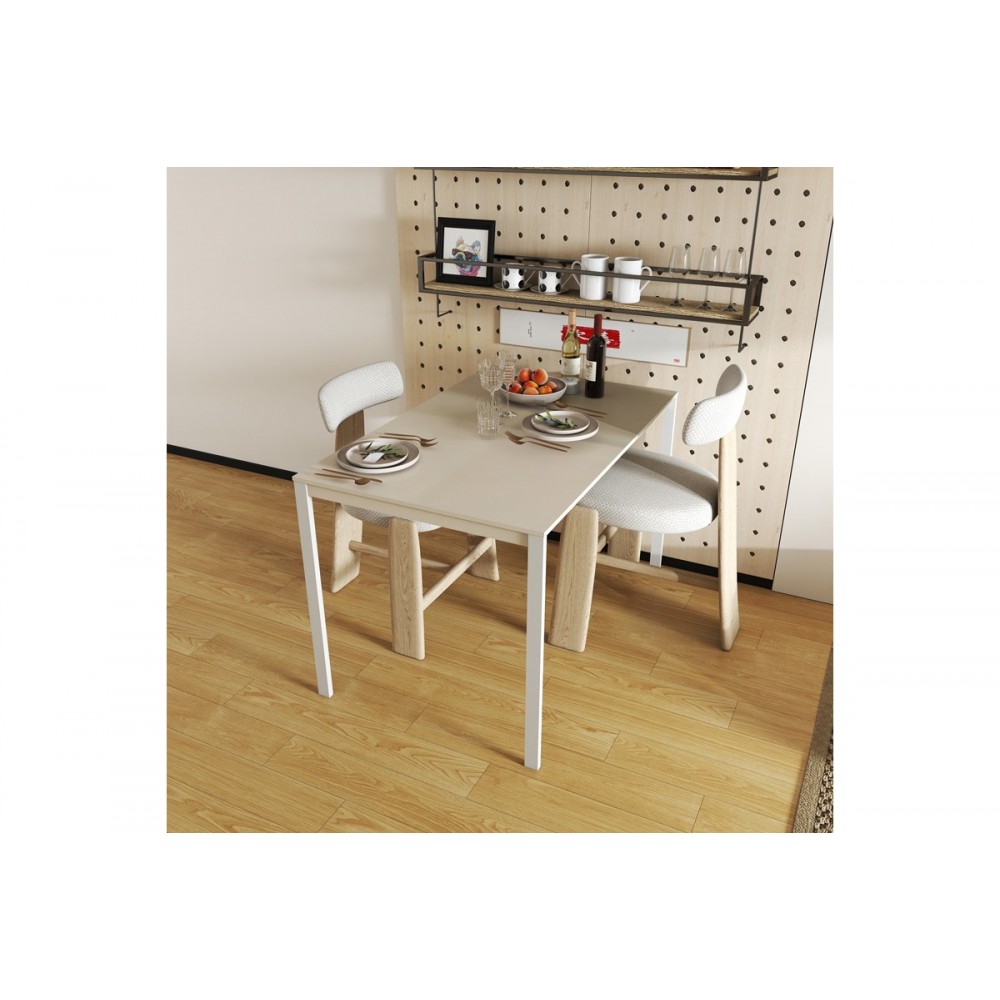 Τραπέζι "FARAGIO" αππό μέταλλο σε χρώμα μπεζ/γκρι 120x75x75