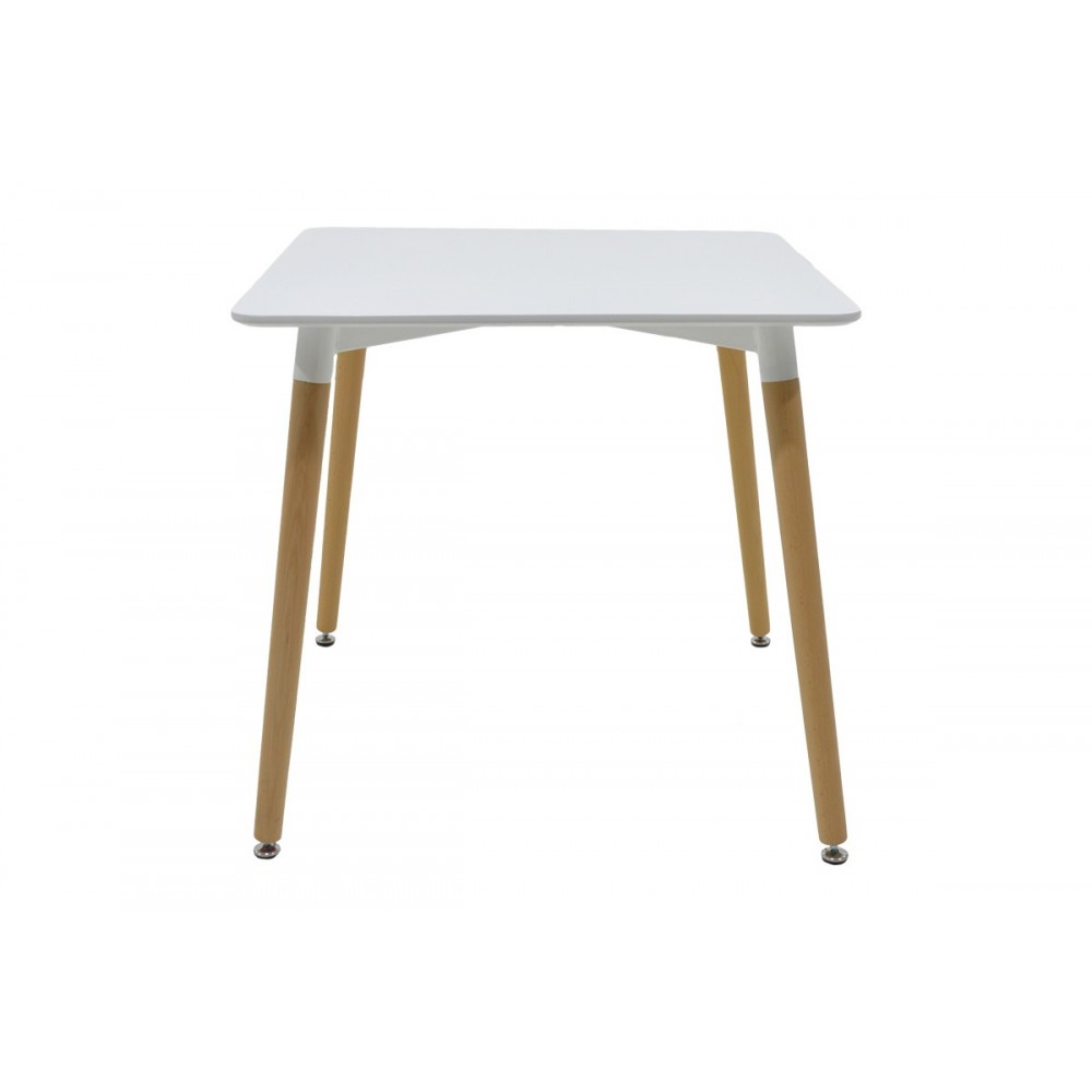 Τραπέζι "NATALI" από mdf σε χρώμα λευκό/φυσικό 80x80x76