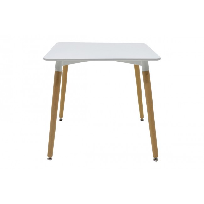 Τραπέζι "NATALI" από mdf σε χρώμα λευκό/φυσικό 80x80x76