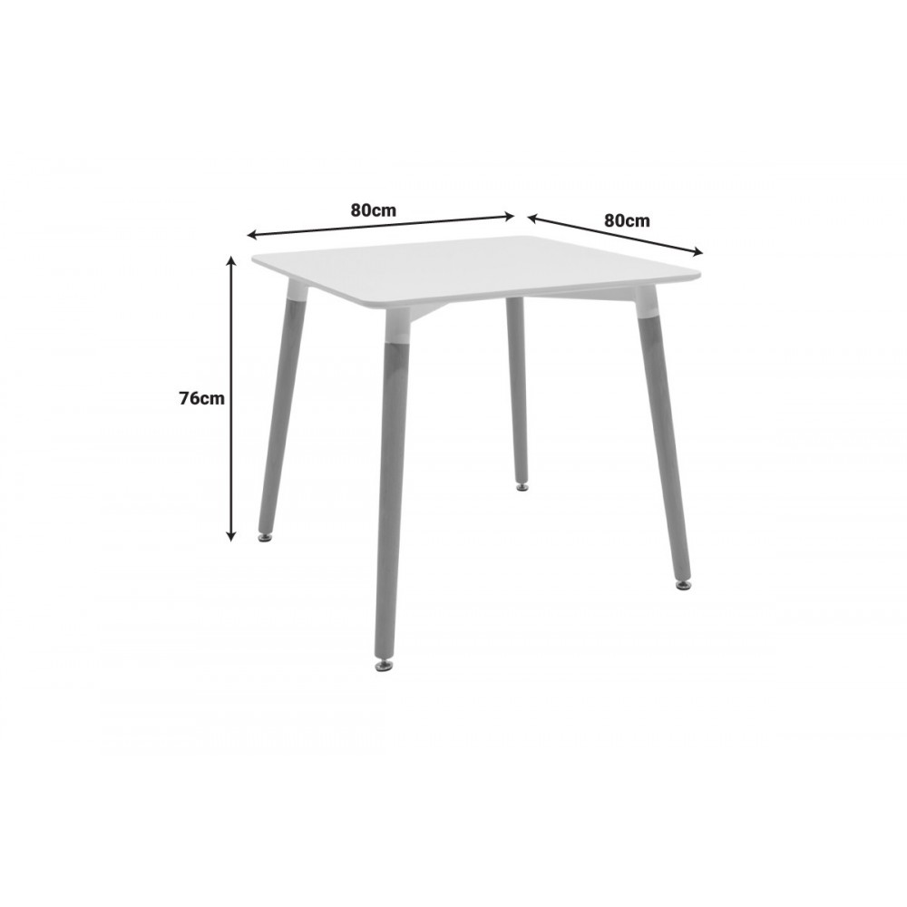 Τραπέζι "NATALI" από mdf σε χρώμα λευκό/φυσικό 80x80x76