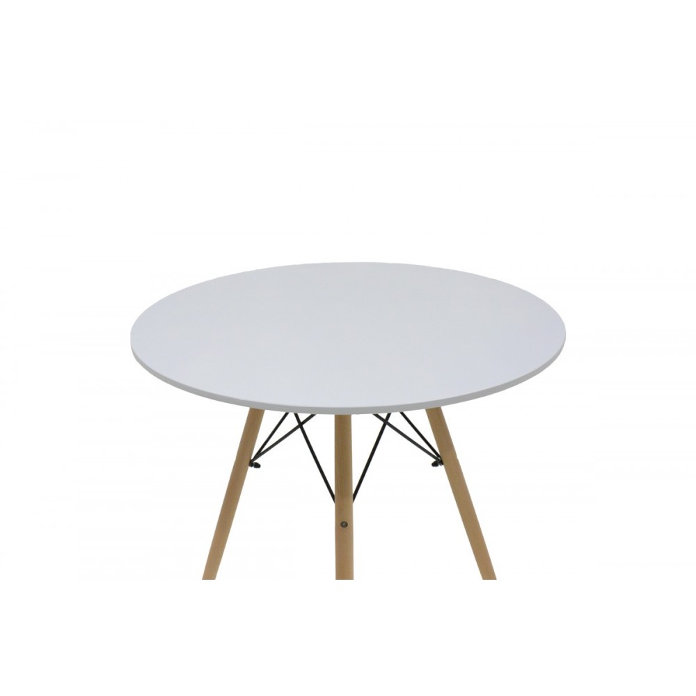 Τραπέζι "JULITA" από mdf σε χρώμα φυσικό/λευκό Φ80x73