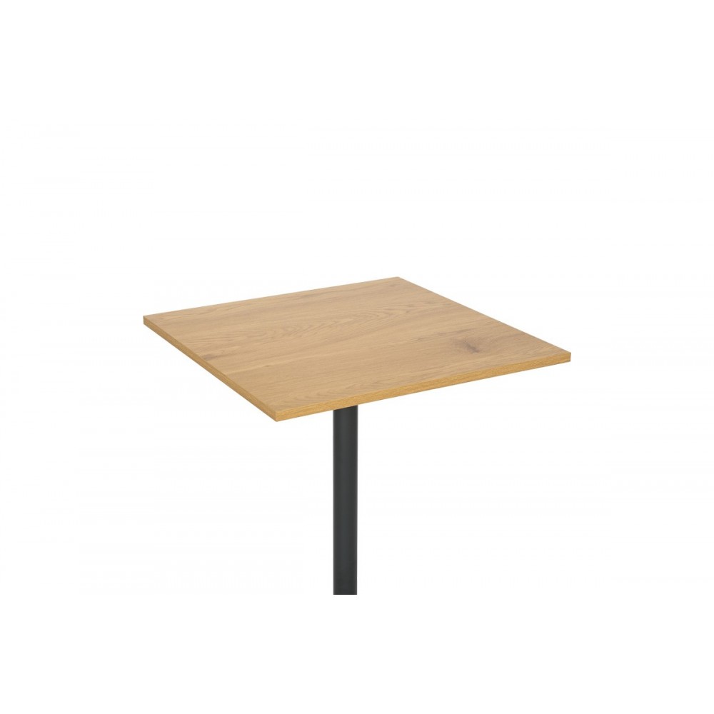 Τραπέζι "NEROBIAN" από mdf/μέταλλο σε χρώμα σονόμα/ανθρακί 60x60x75