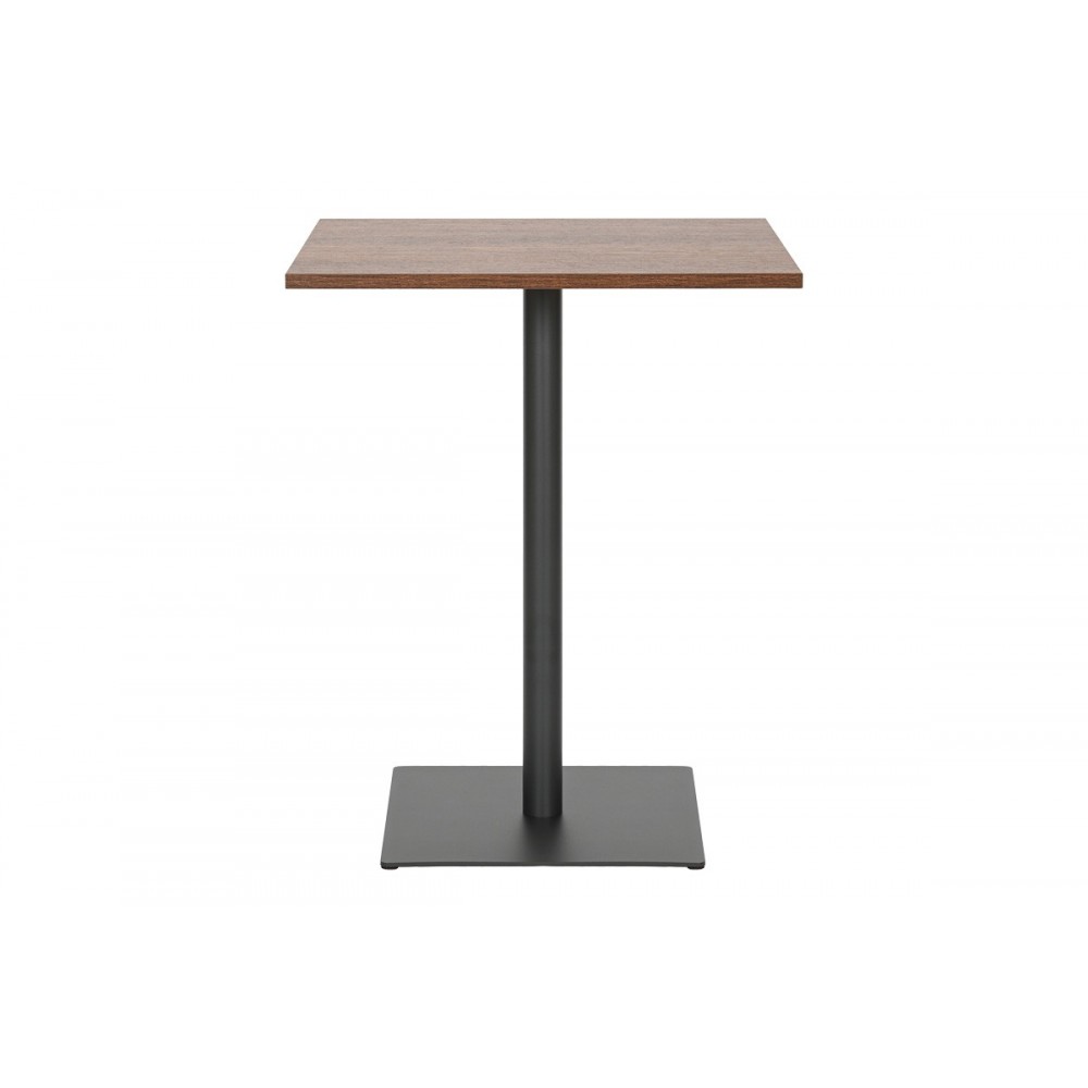 Τραπέζι "NEROBIAN" από mdf/μέταλλο σε χρώμα καρυδί/ανθρακί 60x60x75