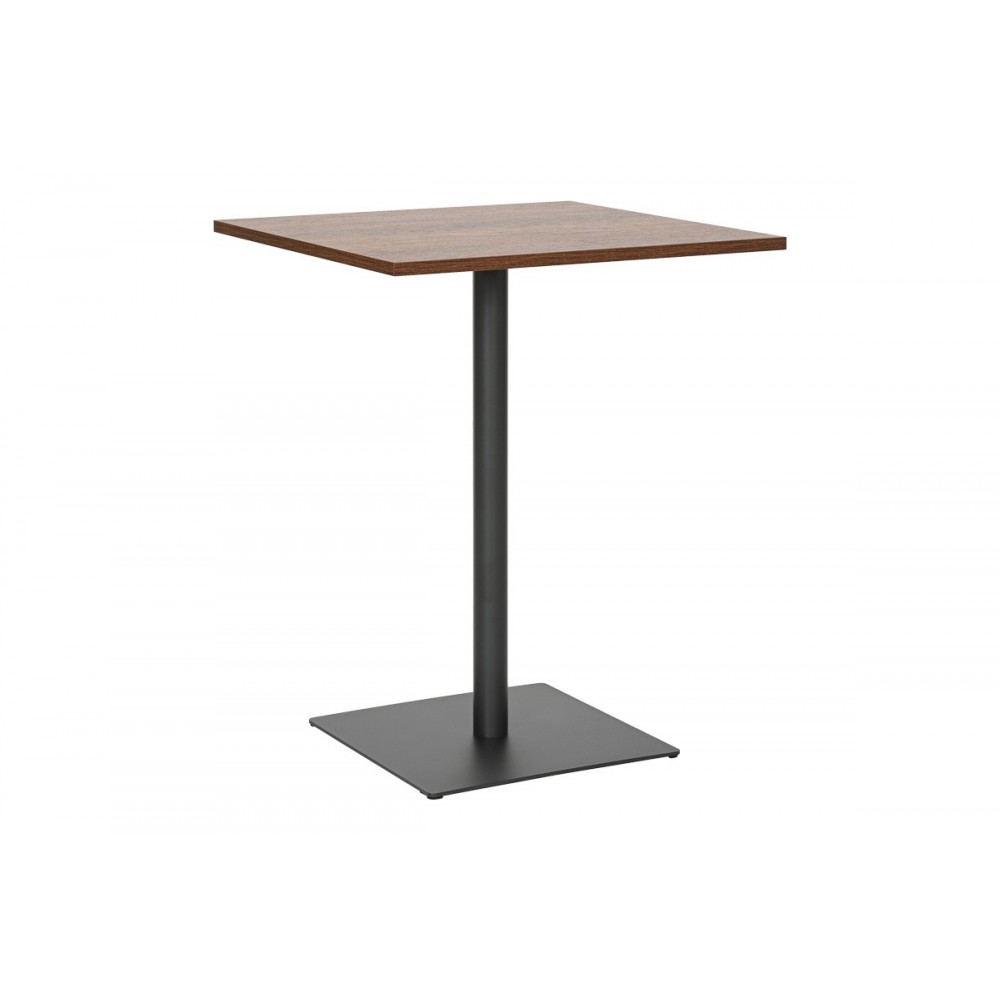 Τραπέζι "NEROBIAN" από mdf/μέταλλο σε χρώμα καρυδί/ανθρακί 60x60x75