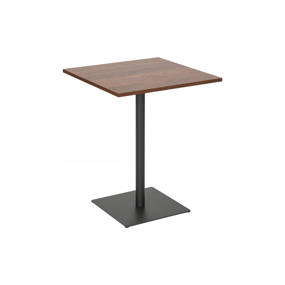 Τραπέζι "NEROBIAN" από mdf/μέταλλο σε χρώμα καρυδί/ανθρακί 60x60x75