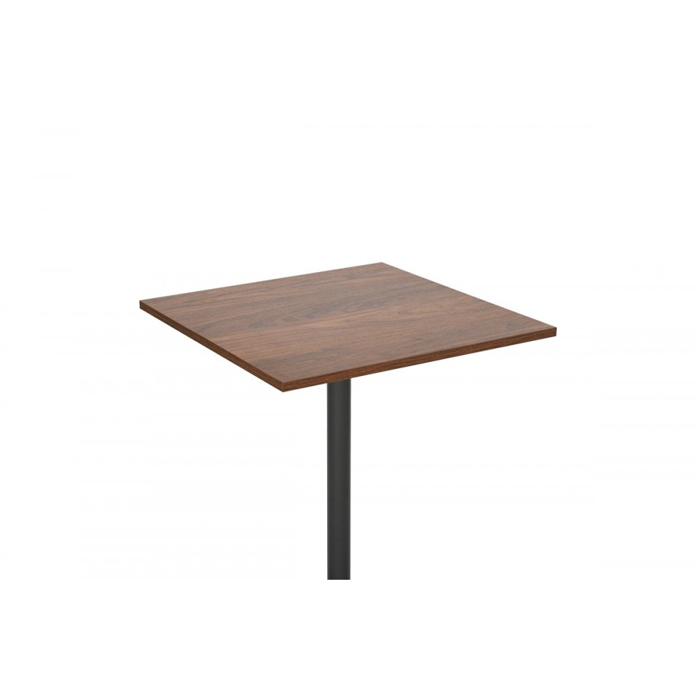 Τραπέζι "NEROBIAN" από mdf/μέταλλο σε χρώμα καρυδί/ανθρακί 60x60x75