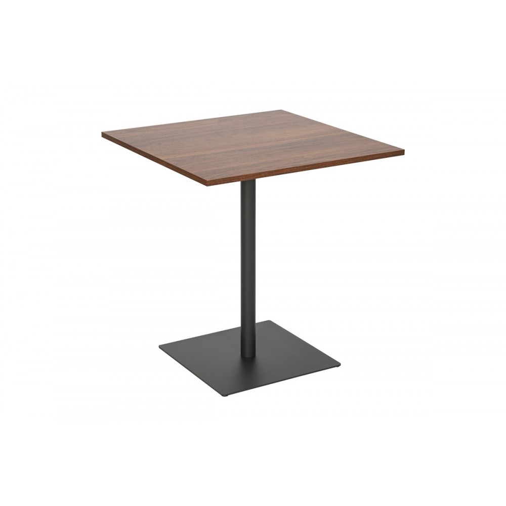 Τραπέζι "NEROBIAN" από mdf/μέταλλο σε χρώμα καρυδί/ανθρακί 70x70x75