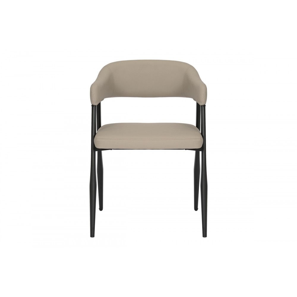 Πολυθρόνα "SEZAN" από pu/μέταλλο σε χρώμα γκρι/μπεζ 56x55x78