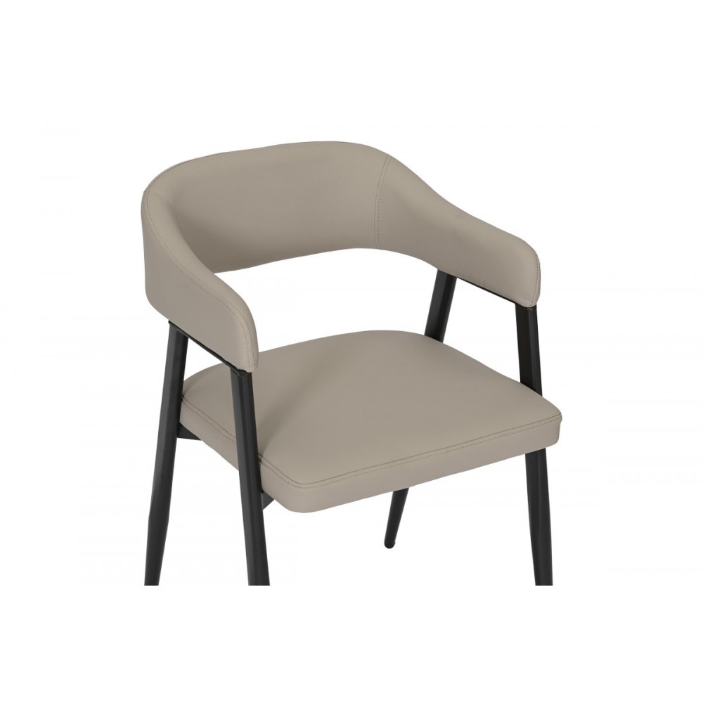 Πολυθρόνα "SEZAN" από pu/μέταλλο σε χρώμα γκρι/μπεζ 56x55x78